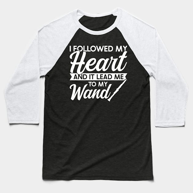 My heart lead me to my wand Flutist Flute Baseball T-Shirt by Peco-Designs